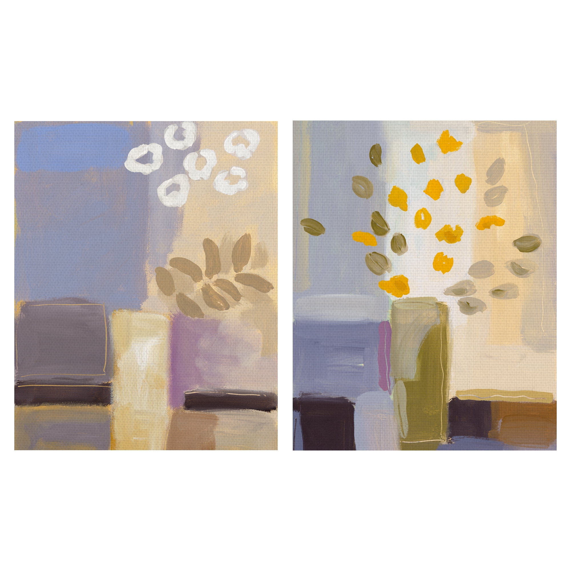 Spring Innovation I, II by James Hussey Abstract Floral Canvas Art Set of 2
