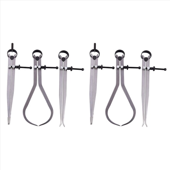 Spring Inside Outside Divider Caliper Set 8-Inch Machinist Tools 6-Pack,6 x Spring inside and outside calipers,Silver