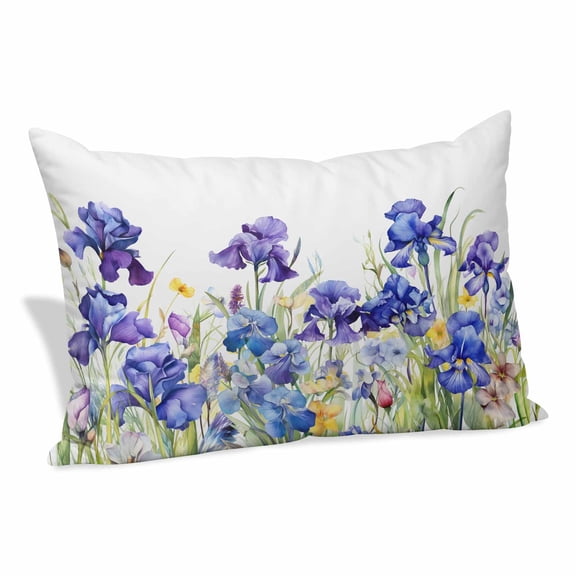 Spring Iris Pillow Covers 20x30 Inch, Flower Butterfly Plant Leaf Soft Brushed Throw Pillow Covers with Hidden Zipper Decorative Pillowcase for Bedroom Sofa Couch