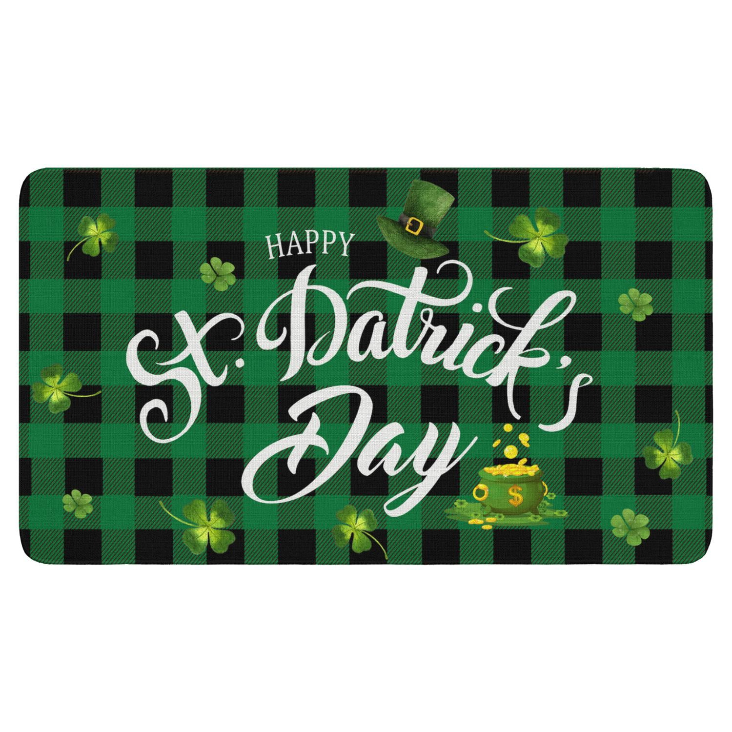 Spring Irish Festival Shamrock Doormats,NonSlip Absobant Mats