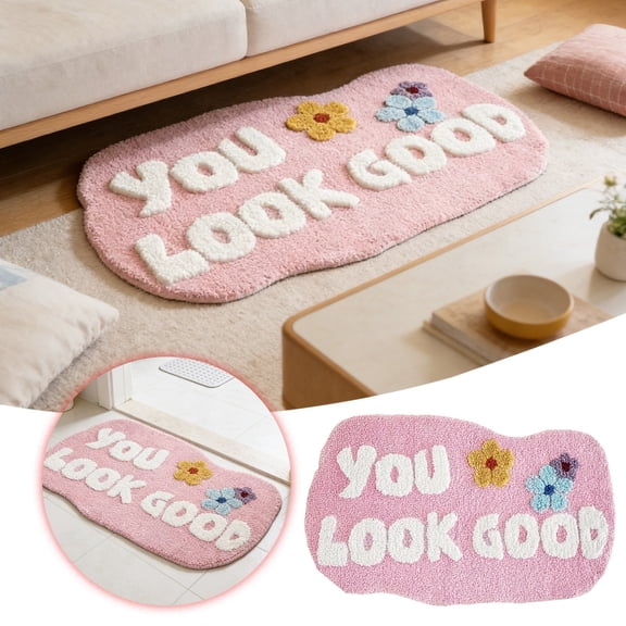 Spring Irregular-Shaped Soft Floor Mat Blanket, Valentine's Day Front Door Mat, Soft and Non Easy to Clean and Use
