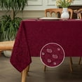 thumbnail image 1 of Spring Jacquard Rectangle Tablecloth, Waterproof Damask Curly Floral Pattern Table Cloth, Washable Decorative Polyester Table Cover for Kitchen/Dining/Parties - Burgundy, 60 x 120 Inch, 1 of 6