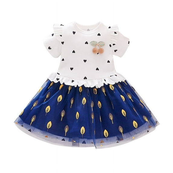 Spring Kids Toddler Girls Love Heart Tulle Lace Tutu Princess Dress,1-8Y