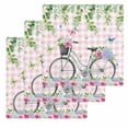 thumbnail image 1 of Spring Kitchen Dish Towels for Drying Dishes Set of 3, Bicycles Leaves Butterfly Flowers Pink Buffalo Plaid Waffle Weave Microfiber Hand Tea Bathroom Towels Quick Dry & Absorbent Towel 12x12, 1 of 7