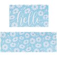 thumbnail image 1 of Spring Kitchen Rugs Set of 2 Daisy Flower Door Mat Blue White Floral Non Slip Floor Rugs for Home Kitchen Room Decor Supplies, 1 of 6