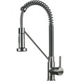 Spring Kitchen Sink Brass Brushed Nickel Kitchen Faucet with 2Modes