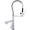 Spring Kitchen Sink Faucet with Pull Down Sprayer, Brass Kitchen Hot
