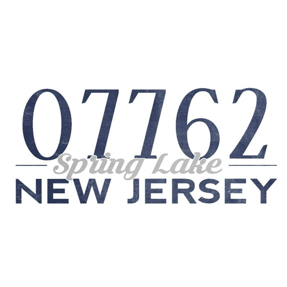 Spring Lake, New Jersey, 07762 Zip Code (Blue) (12x18 Wall Art Poster, Room Decor)