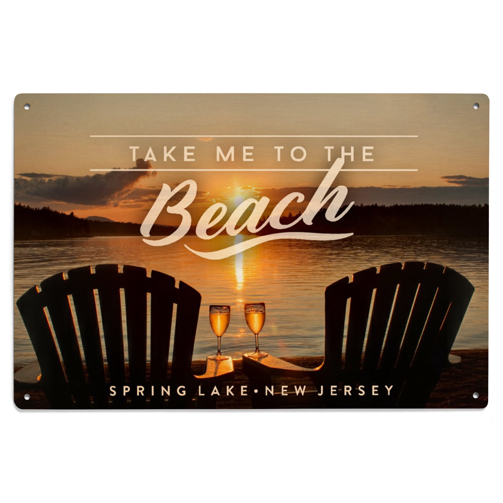 Spring Lake Sign Spring Lake, New Jersey, Take Me to the Beach, Sunset View Birch Wood ...
