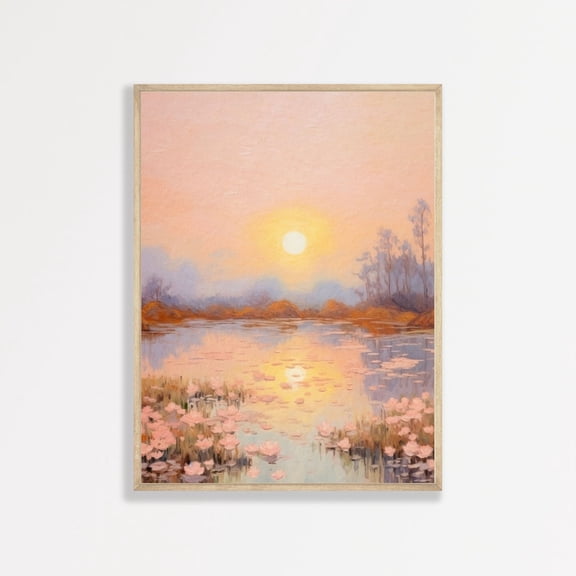 Spring Lake Wall Art Pastel Landscape Poster