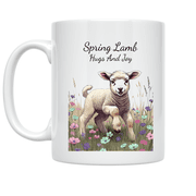 Spring Lamb Hugs and Joy - Lamb Lover - 11 oz Ceramic Coffee Mug