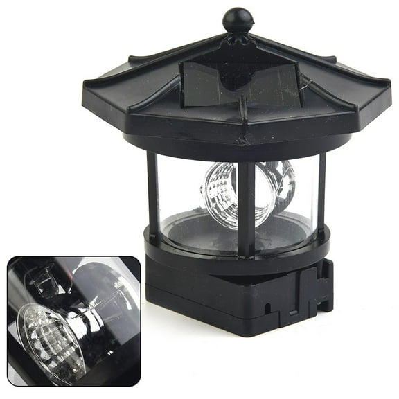 Spring Lamps Solar Light 360 Degree Rotating Lamp Landscape Revolving Lighthouse Revolving Lights Led Outdoor Decorative Lights black