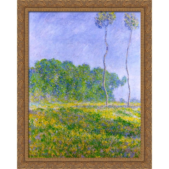 Spring Landscape 28x34 Large Gold Ornate Wood Framed Canvas Art by Claude Monet