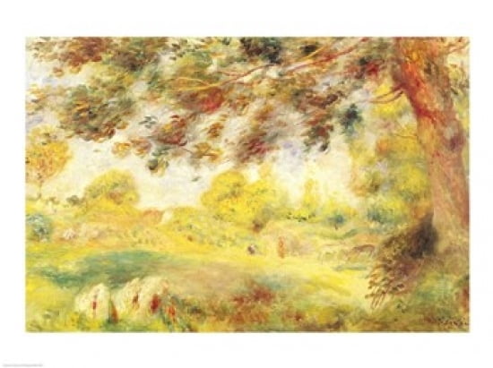 Spring Landscape Canvas Art - Pierre-Auguste Renoir (36 x 24)