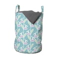 thumbnail image 1 of Spring Laundry Bag, Pastel Pattern Abstract Snowdrop Flowers and Leaves, Hamper Basket with Handles Drawstring Closure for Laundromats, 13" x 19", Mint Green Pale Sky Blue, by Ambesonne, 1 of 4