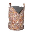 thumbnail image 1 of Spring Laundry Bag, Traditional Bohemian Style Flower Pattern and Swirly Leaves Petals, Basket with Handles Drawstring Closure for Laundromats, 13" x 19", Burgundy Orange and White, by Ambesonne, 1 of 4