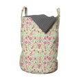 thumbnail image 1 of Spring Laundry Bag, Vintage Folk Art Simplistic Traditional Floral Print, Hamper Basket with Handles Drawstring Closure for Laundromats, 13" x 19", Multicolor, by Ambesonne, 1 of 4