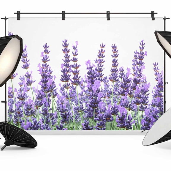 Spring Lavender Backdrop for Photoshoot,Photography Photo Studio Background Wall Backdrop,Purple Botanical Garden Florals Flower Back Drop Banner Panel for Portraits Wedding Live Streaming 7x5Ft