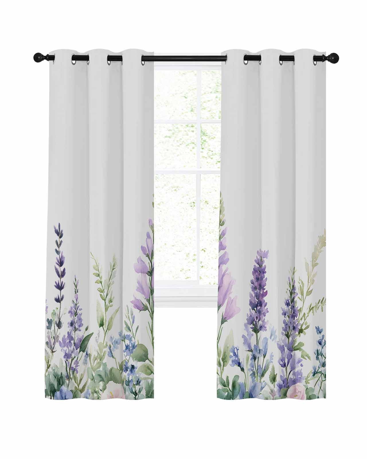 Spring Lavender Blackout Curtains for Bedroom Living Room, Idyllic ...