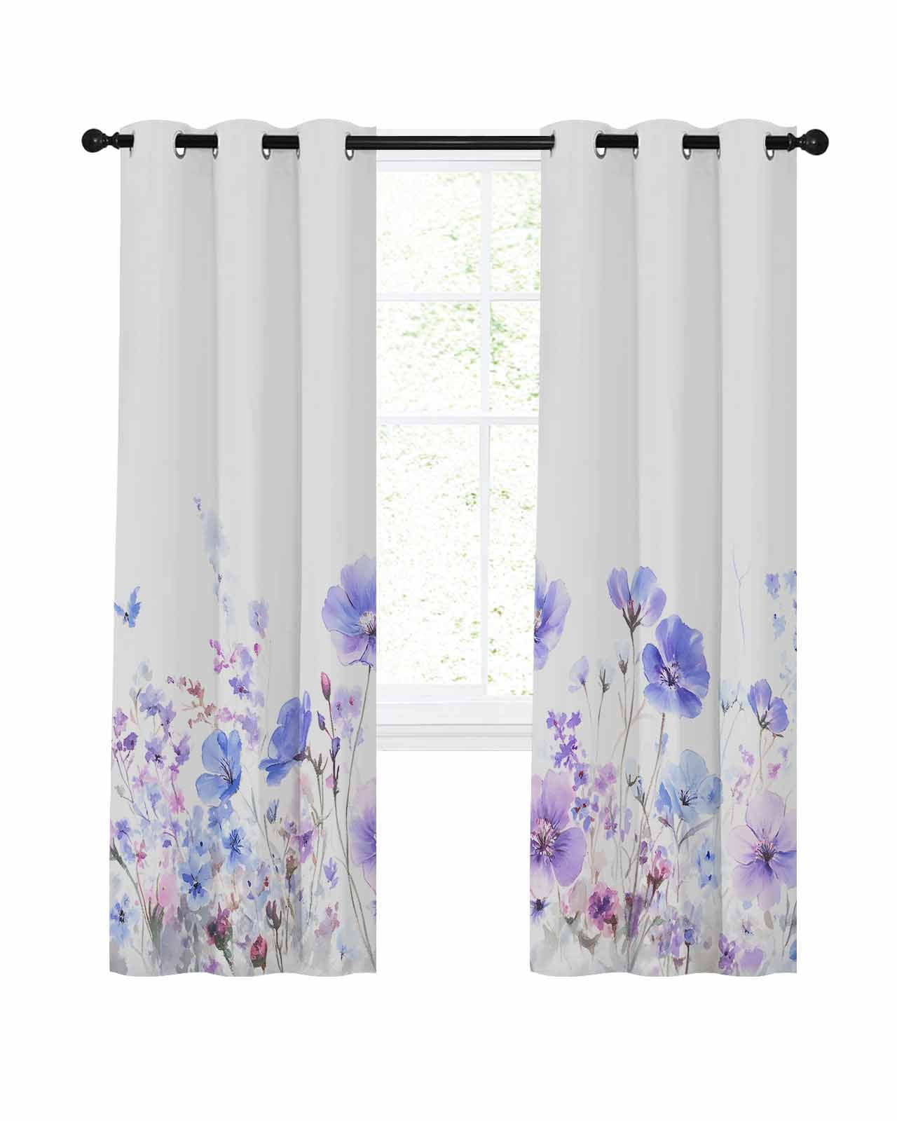 Spring Lavender Blackout Curtains for Bedroom Living Room, Idyllic ...