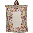 thumbnail image 1 of Spring Lavender Blanket Soft Cozy Warm Throw Blanket for Couch, Plush Fuzzy Flannel Fleece Blankets for Sofa, Watercolor Floral Daisy Botanical Retro Beige Bed Blankets Gifts for Men, 50"x80", 1 of 9