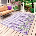 thumbnail image 1 of Spring Lavender Floral Outdoor Rug 3x5 Ft, Non Slip Washable Area Rug, Flowers Butterfly Purple Plaid Patio Rugs Carpet Runner, Large Floor Mat for Indoor/Outdoor Deck Porch Camping, 1 of 8