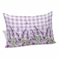 thumbnail image 1 of Spring Lavender Floral Pillow Covers, Linen Long Throw Pillow Case, Flowers Butterfly Purple Plaid Holiday Pillow Protector Decorative Cushion Cover for Living Room/Bedroom 20" x 36", 1 of 8