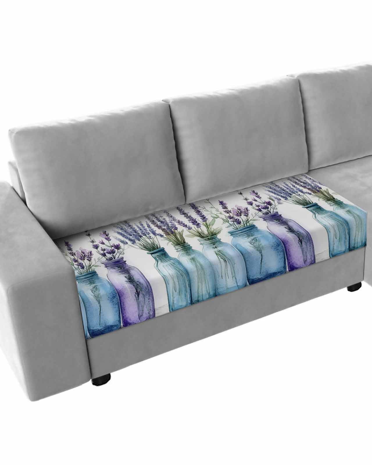 Spring Lavender Flower Sofa Couch Cushion Covers Washable, Removable ...