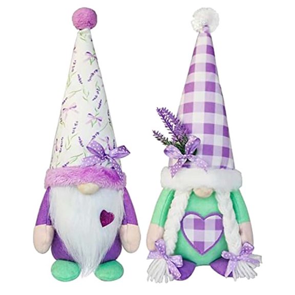 Spring Lavender Gnomes Plush Scandinavian Tomte Doll Flower Gnomes,Garden Farmhouse Kitchen Decor