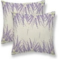 thumbnail image 1 of Spring Lavender Pillow Cover 20x20 Set of 2, Farmhouse Purple Lavender Floral Throw Pillow Covers Watercolor Flower Linen Cushion Cases for Home Sofa Outdoor Decor, 1 of 6