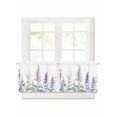 thumbnail image 1 of Spring Lavender Short Blackout Curtains 30 Inch Long Idyllic Watercolor Flower Rod Pocket Kitchen Curtains, 2 Panels Thermal Insulated Room Darkening Drapes for Bedroom, 42"W x 30"L, 1 of 5