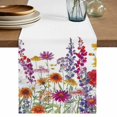 thumbnail image 1 of Spring Lavender Table Runner, Watercolor Floral Daisy Natural Botanical Washable Cotton Linen Table Runners 90 Inches Long, Dresser Scarf Runner for Dining/Coffee/Kitchen/Hallway Tables 13''x90'', 1 of 9