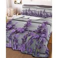 thumbnail image 1 of Spring Lavender Twin Size Down Alternative Comforter,Lightweight Comforter Quilt Bedding Set with Pillow Shams Botanical Purple Floral Vintage Wood Grain Bed Comforter Duvet Insert 68"x86", 1 of 7