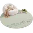 Spring Leaf Area Rug 6', Simple Spring Sage Green Leaf Branch Plant ...