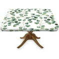 thumbnail image 1 of Spring Leaf Floral Square Fitted Tablecloth with Elastic Edge, Sage Leaves Green Table Cloth, Wipeable Card Table Covers Washable for Home Kitchen Outdoor Decration, Fit for 36 x 36 Inch, 1 of 6