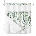 thumbnail image 1 of Spring Leaf No Hook Shower Curtain with Snap in Liner Watercolor Country Green Eucalyptus Leaves Plants Waterproof Bathroom Shower Curtain with See Through Top Window for Bathtub 72" x 72", 1 of 9