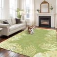 thumbnail image 1 of Spring Leaf Large Area Rugs 8x10 ft Simple White Sage Green Plants Leaves Silhouette Washable Rug Non Slip Indoor Carpet Absorbent Floor Mat for Living Room Bedroom Dining Room, 1 of 9