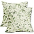 thumbnail image 1 of Spring Leaf Pillow Covers 16x16 Set of 2 Rustic Watercolor Sage Green Leaves Flower Print Vintage Decorative Outdoor Throw Pillows Holiday Cushion Covers Farmhouse Decor for Couch Sofa Bed, 1 of 6