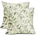 thumbnail image 1 of Spring Leaf Pillow Covers 18x18 Set of 2 Rustic Watercolor Sage Green Leaves Flower Print Vintage Decorative Outdoor Throw Pillows Holiday Cushion Covers Farmhouse Decor for Couch Sofa Bed, 1 of 6