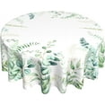 thumbnail image 1 of Spring Leaf Watercolor Tablecloth 60 Inch Round, Sage Green Eucalyptus Leaves, Heat Resistant, Perfect for Spring Kitchen, Dining, Indoor/Outdoor Decor, 1 of 6