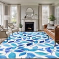 thumbnail image 1 of Spring Leaves Area Rugs 5'x7', Washable Small Throw Rugs for Laundry Room Playroom, Blue Plants Country Botanical Leaf Indoor Outdoor Rug Non-Slip Low Pile Carpet Runner Reversible Floor Mats, 1 of 8