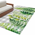 thumbnail image 1 of Spring Leaves Area Rugs Collection 3'x5', Pastoral Garden Botanical Gray Plaid Non Slip Indoor Rectangle Throw Runner Rug Floor Mat Carpet for Living Room Dining Table Bedroom Nursery, 1 of 9