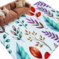 thumbnail image 1 of Spring Leaves Area Rugs Collection 5'x7', Watercolor Leaf Botanical Nature Light Blue Non Slip Indoor Rectangle Throw Runner Rug Floor Mat Carpet for Living Room Dining Table Bedroom Nursery, 1 of 9