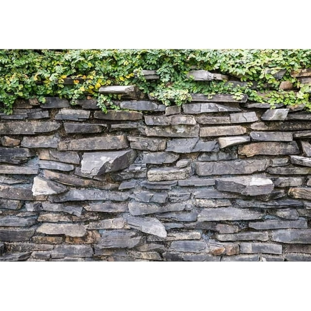 Spring Leaves Backdrop Rustic Rock Wall Green Ivy Scenery Backdrop