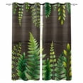 thumbnail image 1 of Spring Leaves Blackout Curtains for Bedroom, Pastoral Garden Botanical Brown Wooden Thermal Insulated Kitchen Drapes with Grommets, Light Blocking Window Treatment, 2 Panels 52" x 96", 1 of 7