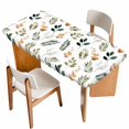 thumbnail image 1 of Spring Leaves Flowers Table Cloths for 4 Foot Rectangle Tables, Rustic Flower Pastoral Botanical Patio Waterproof Elastic Fitted Tablecloths, Washable Rectangular Table Cover for Camping, 1 of 8