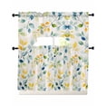 thumbnail image 1 of Spring Leaves Kitchen Curtains Sets 24 Inch Length with Valance, Colorful Botanical Eucalyptus Vines Plants Swag Valances and Tiers Curtain Set Drapes Swag Curtains for Living Room, Bathroom, Bedroom, 1 of 6