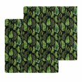 thumbnail image 1 of Spring Leaves Kitchen Dish Towels for Drying Dishes Set of 2, Pastoral Garden Botanical Black Waffle Weave Microfiber Hand Tea Bathroom Towels Quick Dry & Absorbent Towel 12x12, 1 of 7