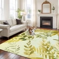 thumbnail image 1 of Spring Leaves Large Area Rugs 5x8 ft Watercolor Yellow Green Leaf Plant Branch Washable Rug Non Slip Indoor Carpet Absorbent Floor Mat for Living Room Bedroom Dining Room, 1 of 9