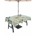 thumbnail image 1 of Spring Leaves Outdoor Tablecloth - 52x70 Inch Rectangle Dining Table Cover, Pink Flowers Pastoral Botanical Green Waterproof Outdoor Table Cloth with Umbrella Hole & Zipper for Picnic/Patio/Party, 1 of 7